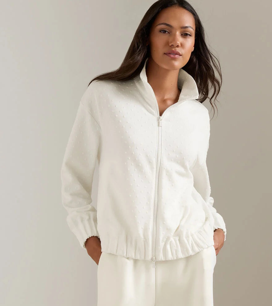 Peter Millar Women's Flora Knit Swiss Dot Jacquard Full-Zip