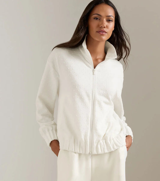 Peter Millar Women's Flora Knit Swiss Dot Jacquard Full-Zip