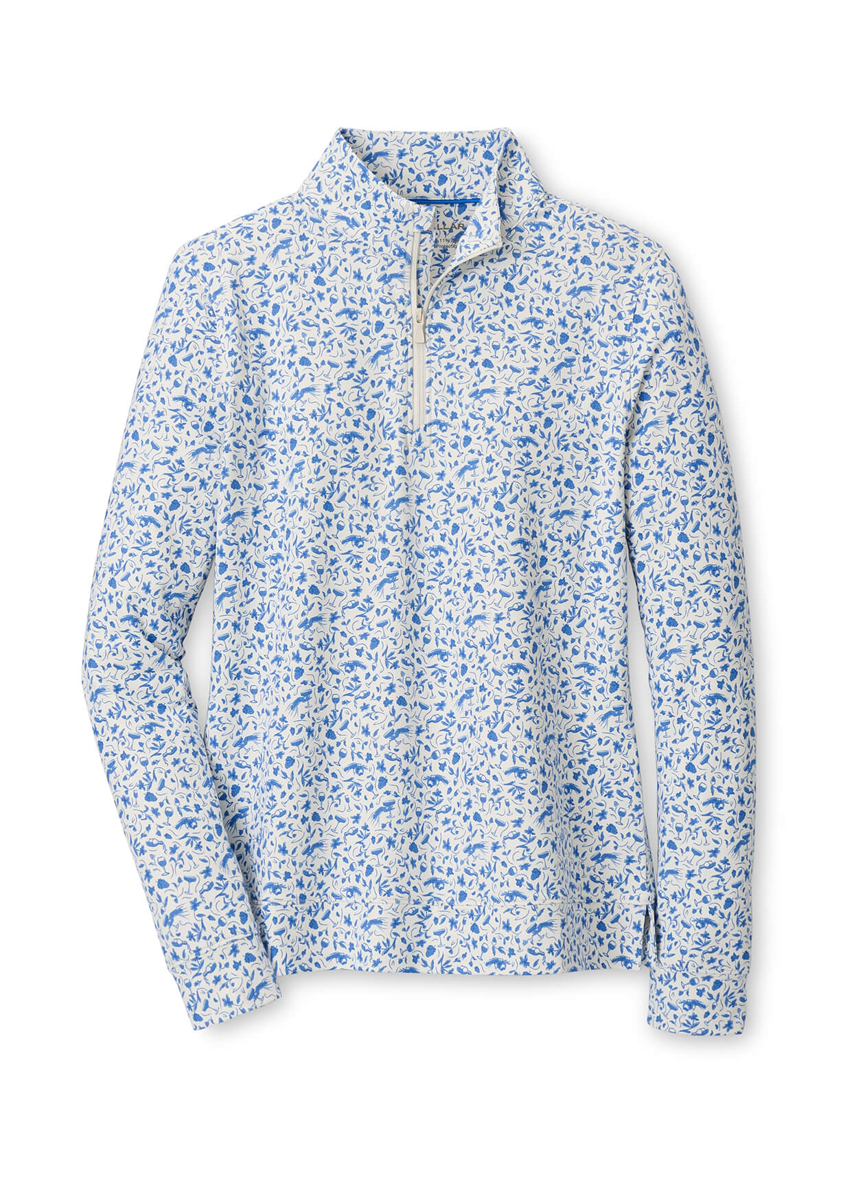 Peter Millar Women's Vino Flora Perth Performance Quarter-Zip - Blue Starling - XS