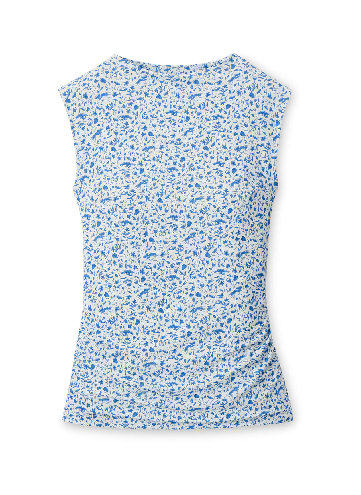Peter Millar Women's Rachel Vino Flora Ruched Sleeveless Top - Blue Starling - XS