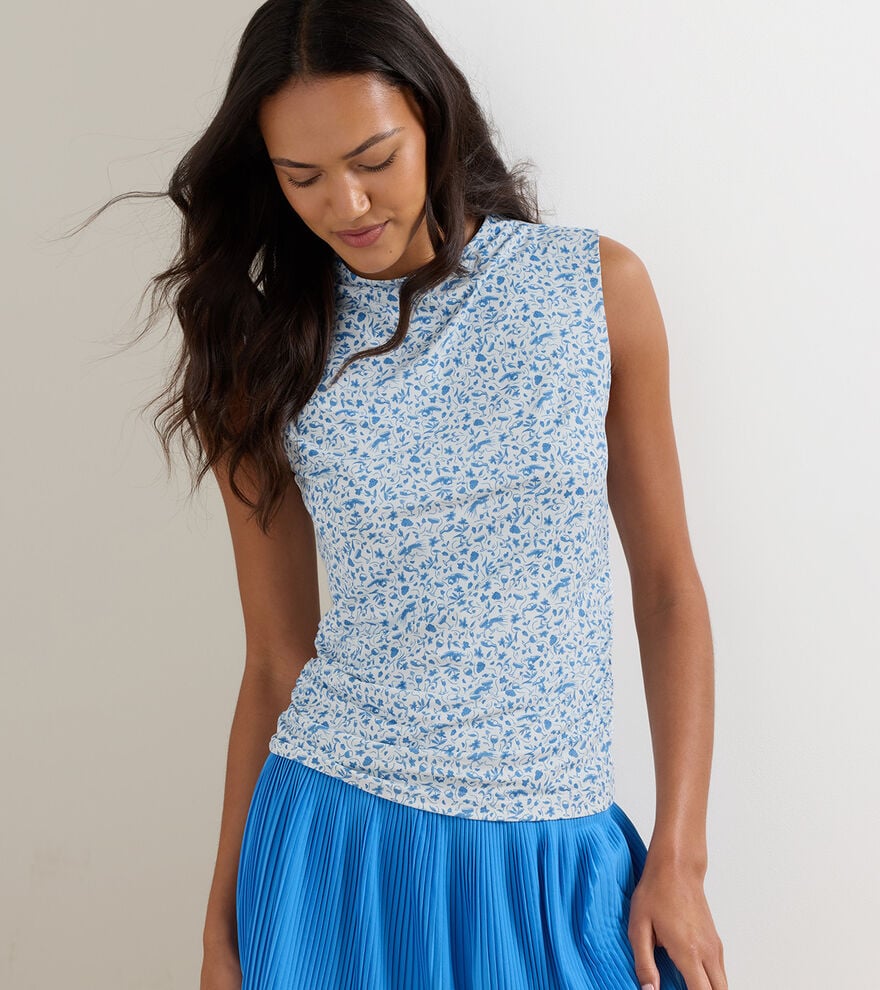 Peter Millar Women's Rachel Vino Flora Ruched Sleeveless Top