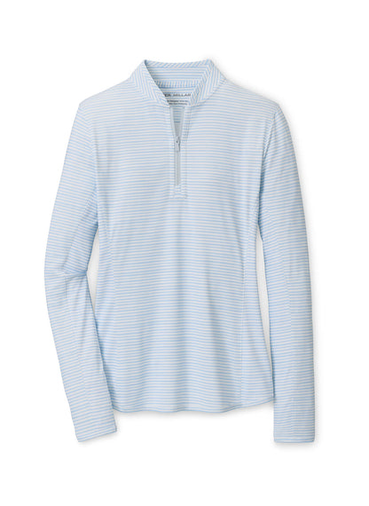 Peter Millar Women's Shadebreak Bunker Stripes Lightweight Sun Shirt - Blue Brisk - XS