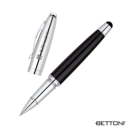 Black Brescia Bettoni Rollerball Pen & Stylus