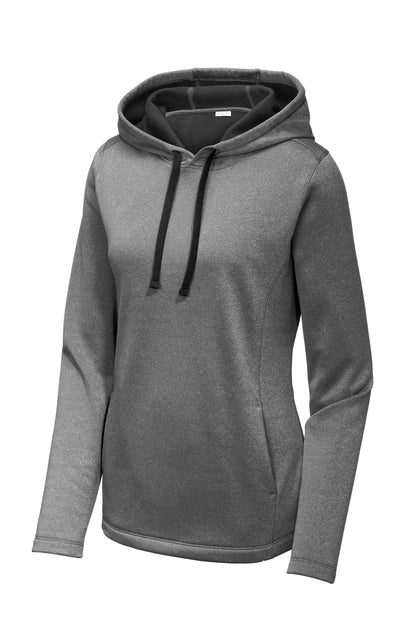 Sport-Tek Women's PosiCharge Sport-Wick Heather Fleece Hooded Pullover. LST264