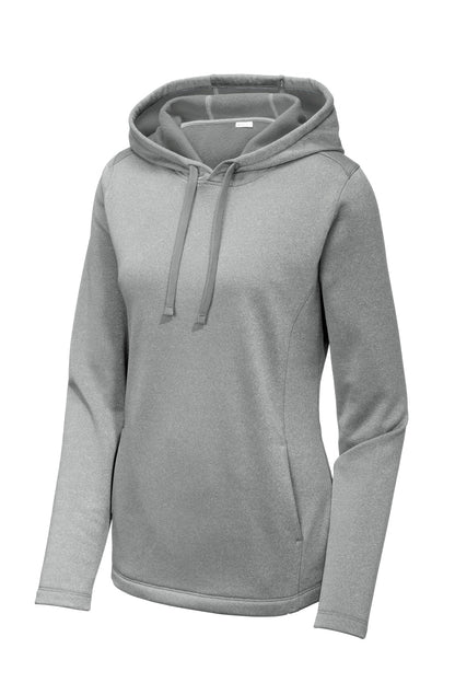 Sport-Tek Women's PosiCharge Sport-Wick Heather Fleece Hooded Pullover. LST264