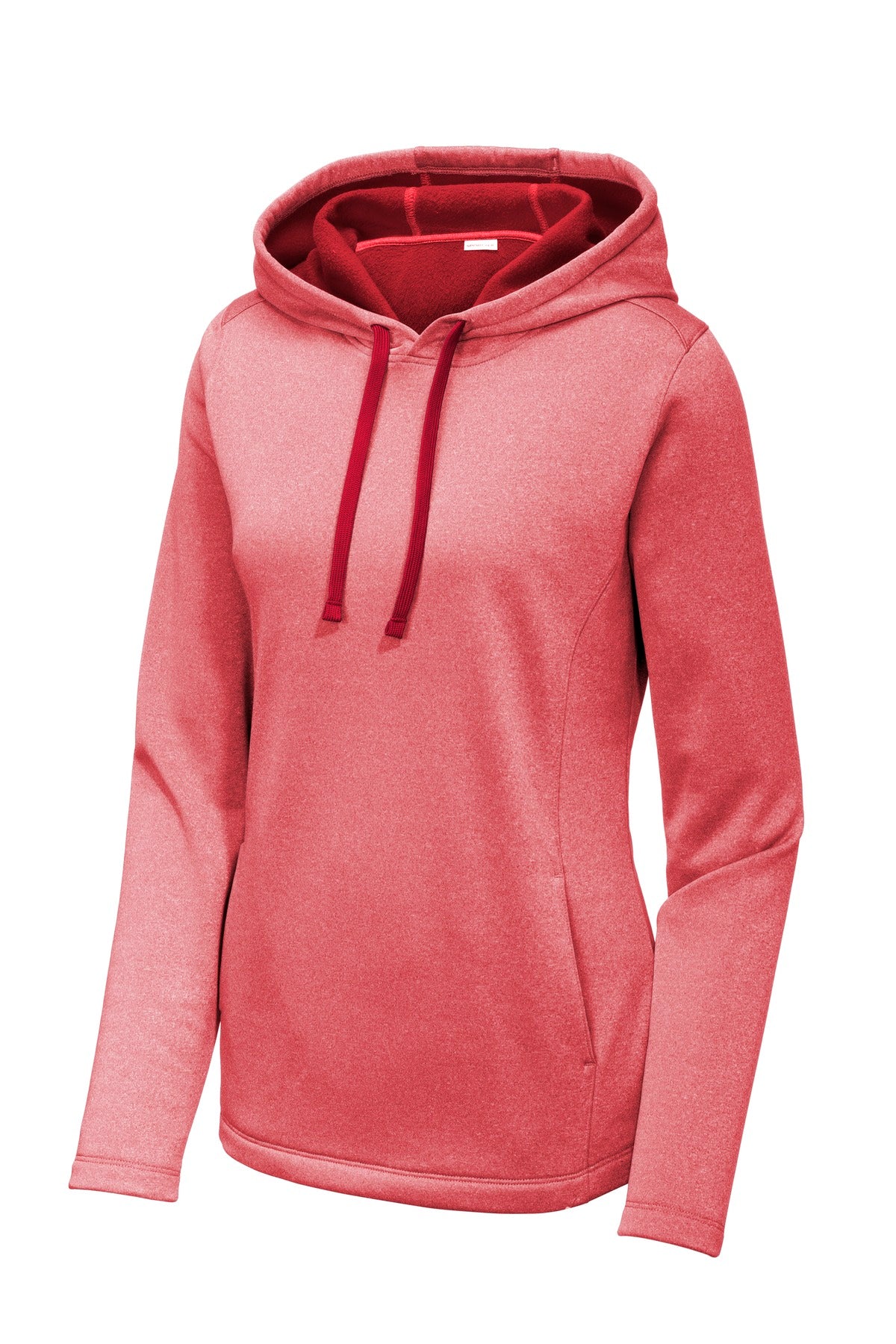 Sport-Tek Women's PosiCharge Sport-Wick Heather Fleece Hooded Pullover. LST264