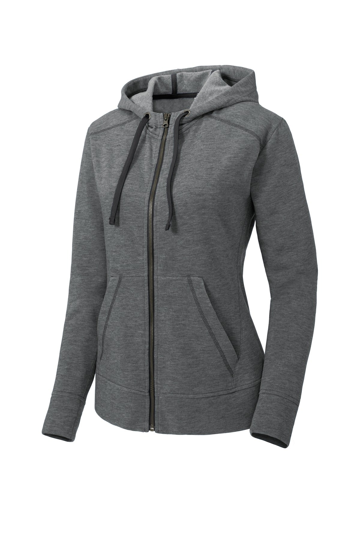 Sport-Tek Women's PosiCharge Tri-Blend Wicking Fleece Full-Zip Hooded Jacket LST293