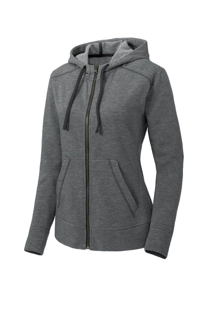 Sport-Tek Women's PosiCharge Tri-Blend Wicking Fleece Full-Zip Hooded Jacket LST293