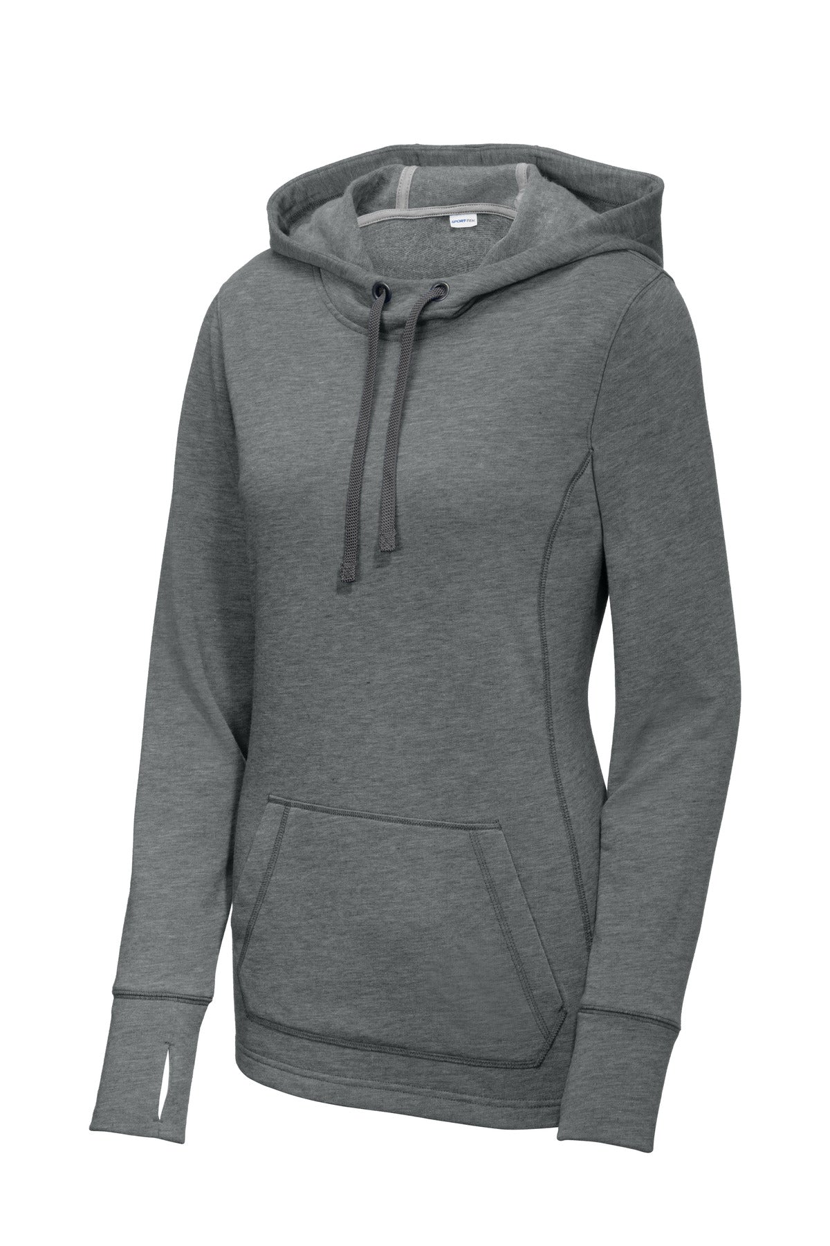Sport-Tek Women's PosiCharge Tri-Blend Wicking Fleece Hooded Pullover. LST296