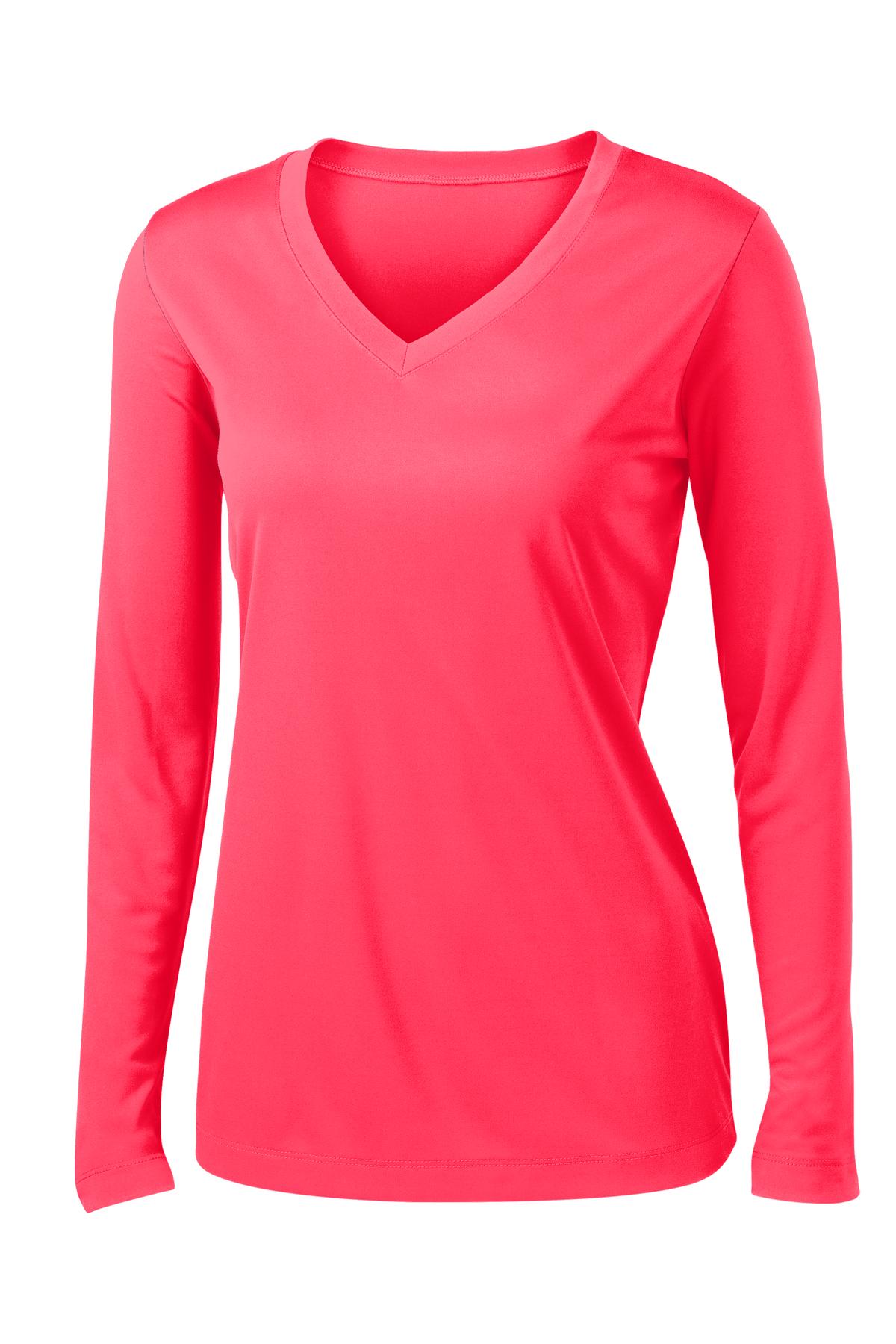 Sport-Tek Women's Long Sleeve PosiCharge Competitor V-Neck Tee. LST353LS
