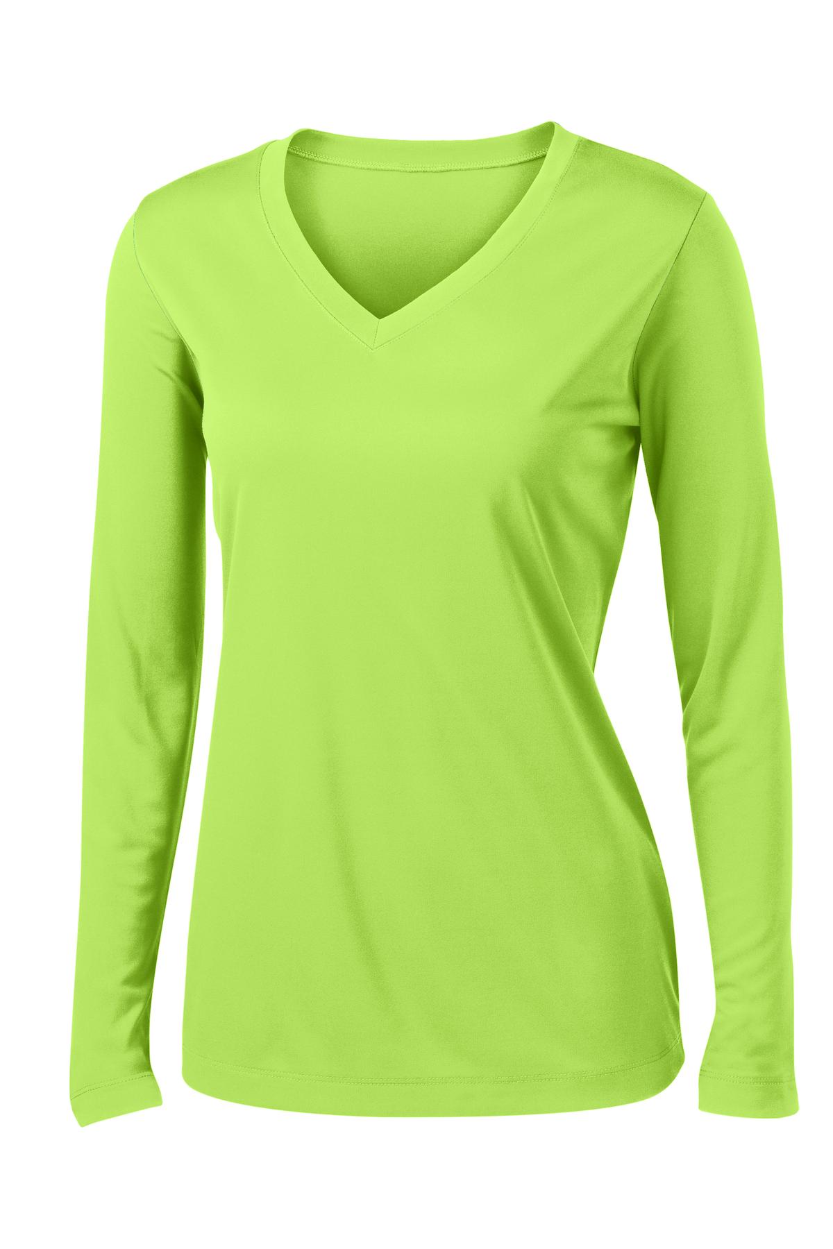 Sport-Tek Women's Long Sleeve PosiCharge Competitor V-Neck Tee. LST353LS