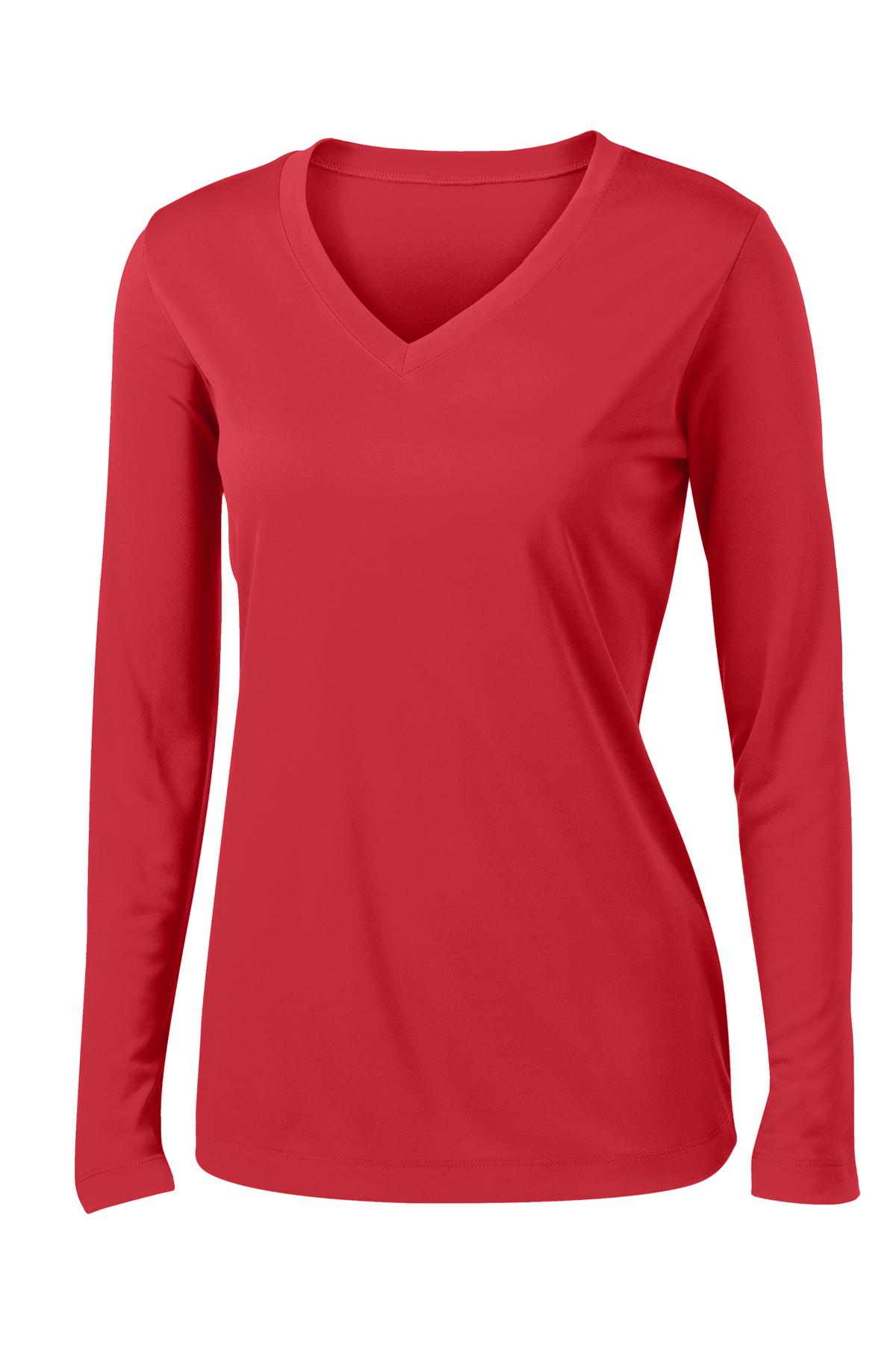 Sport-Tek Women's Long Sleeve PosiCharge Competitor V-Neck Tee. LST353LS