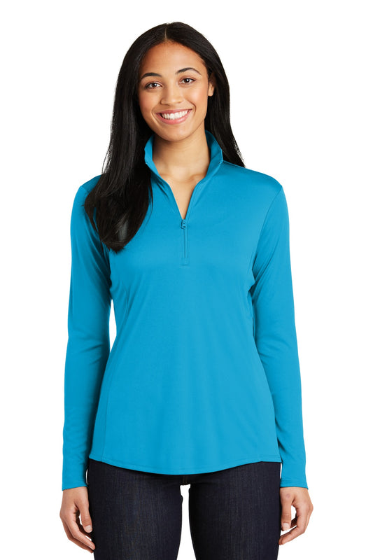 Front View of Atomic Blue Sport-Tek Women's PosiCharge Competitor 1/4-Zip Pullover. LST357  - XS
