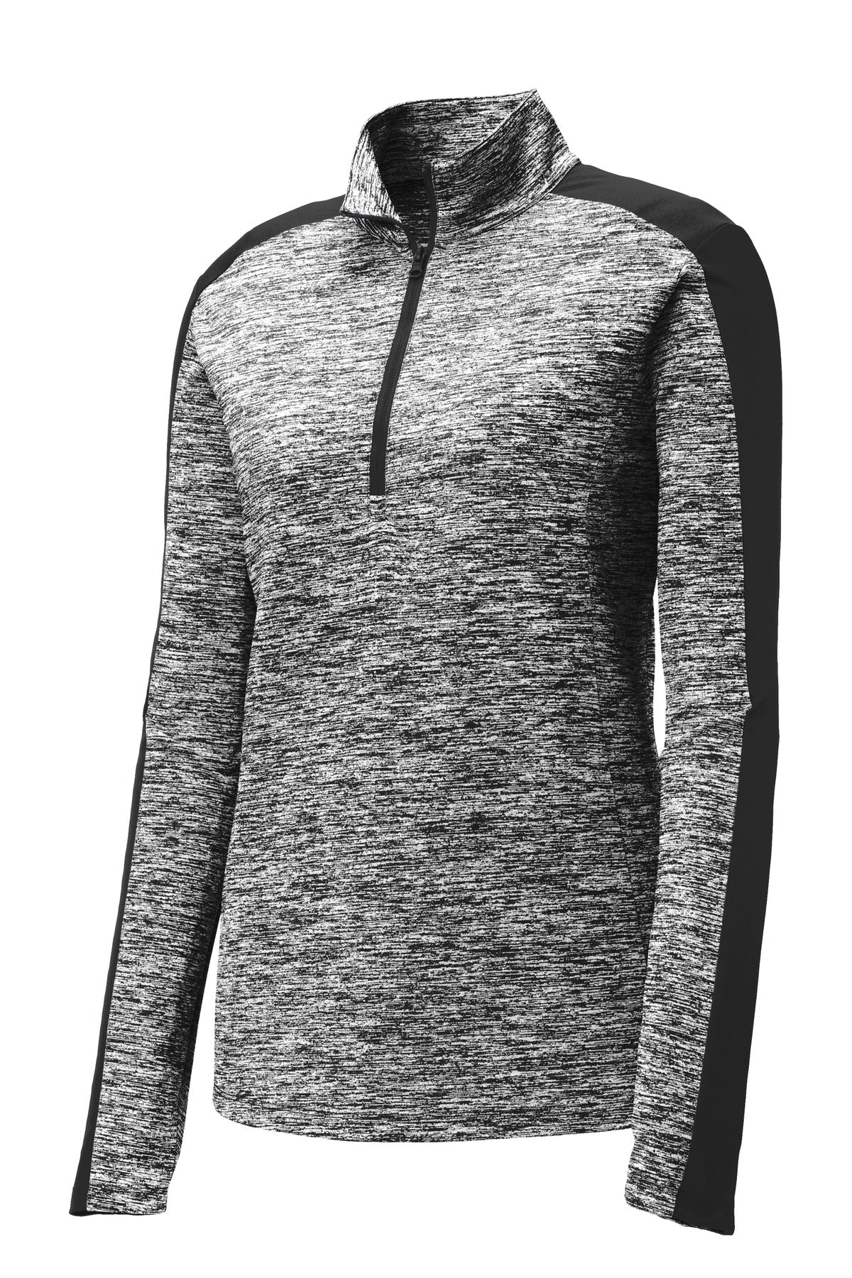 Sport-Tek Women's PosiCharge Electric Heather Colorblock 1/4-Zip Pullover. LST397
