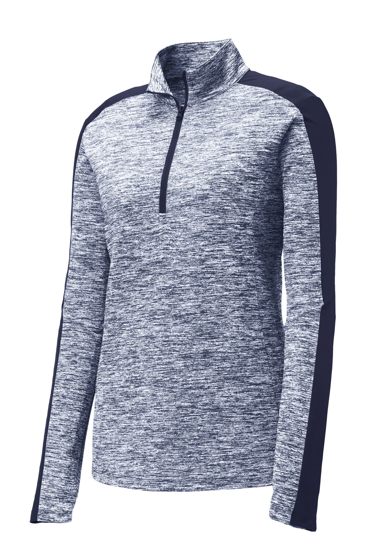 Sport-Tek Women's PosiCharge Electric Heather Colorblock 1/4-Zip Pullover. LST397