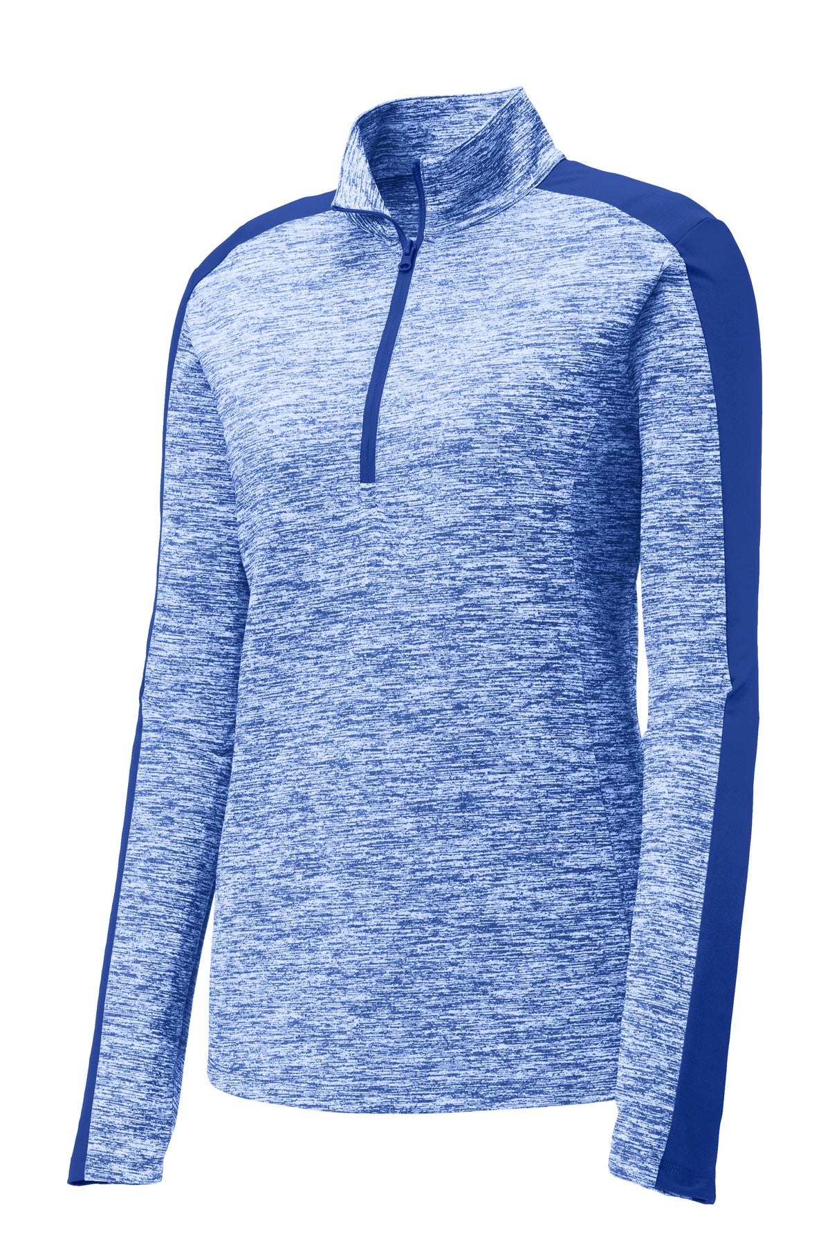 Sport-Tek Women's PosiCharge Electric Heather Colorblock 1/4-Zip Pullover. LST397