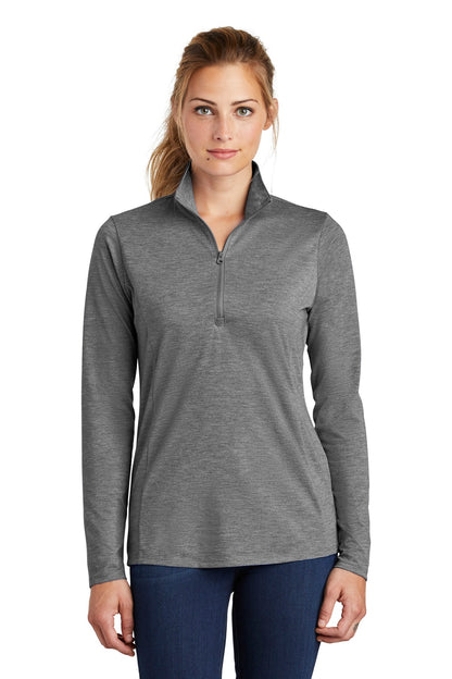 Sport-Tek Women's PosiCharge Tri-Blend Wicking 1/4-Zip Pullover. LST407
