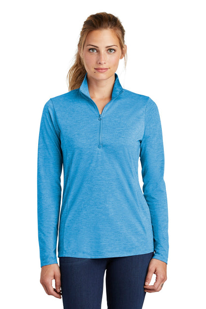 Sport-Tek Women's PosiCharge Tri-Blend Wicking 1/4-Zip Pullover. LST407