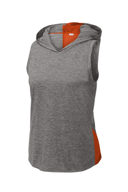 Sport-Tek Women's PosiCharge Tri-Blend Wicking Draft Hoodie Tank. LST410