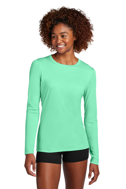 SanMar LST420LS_BRIGHTSEAFOAM_Model_Front.jpg