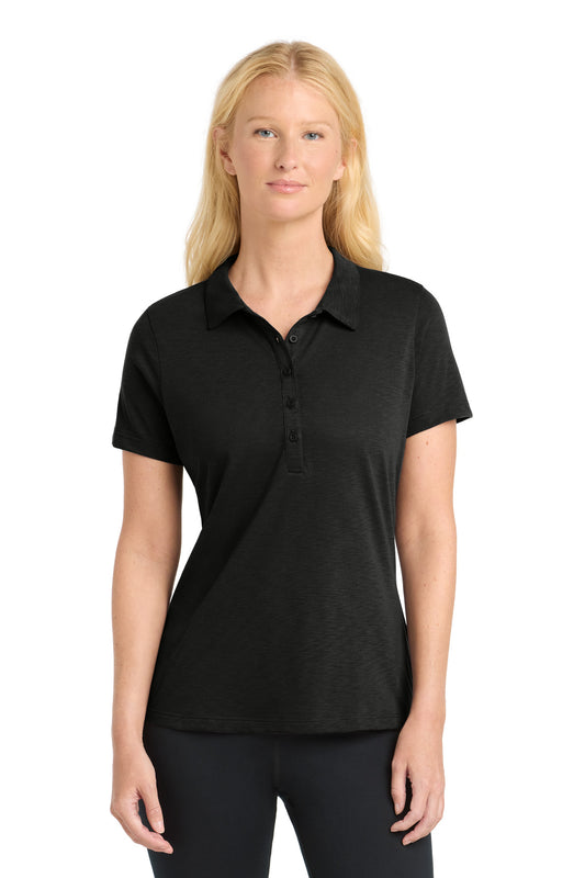 Front View of Black Sport-Tek Women's PosiCharge Strive Polo. LST530  - XXL