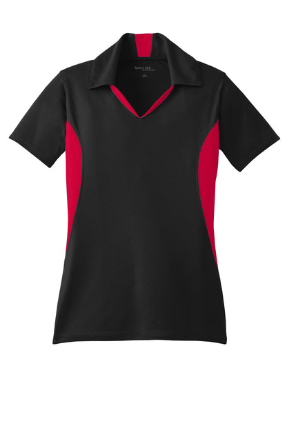 Sport-Tek Women's Side Blocked Micropique Sport-Wick Polo. LST655