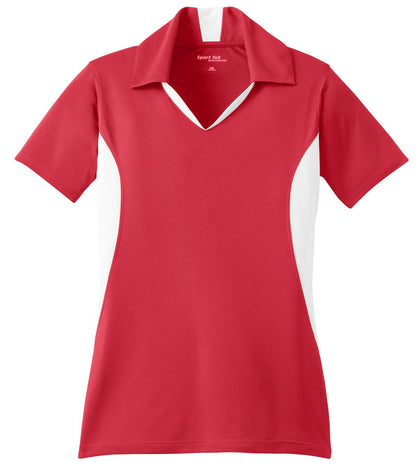 Sport-Tek Women's Side Blocked Micropique Sport-Wick Polo. LST655