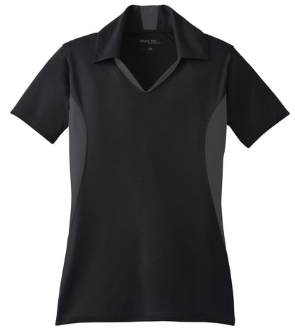 Sport-Tek Women's Side Blocked Micropique Sport-Wick Polo. LST655