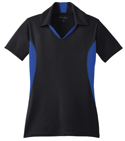 Sport-Tek Women's Side Blocked Micropique Sport-Wick Polo. LST655