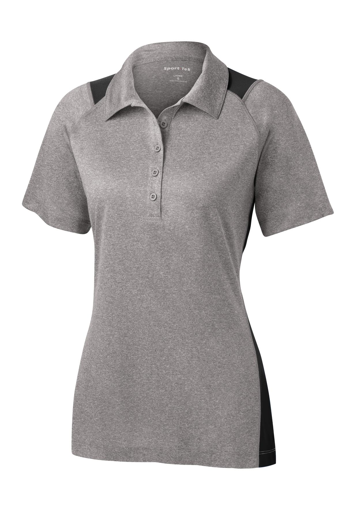 Sport-Tek Women's Heather Colorblock Contender Polo. LST665