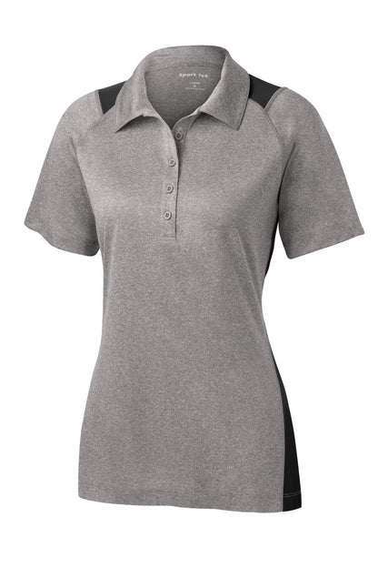 Sport-Tek Women's Heather Colorblock Contender Polo. LST665