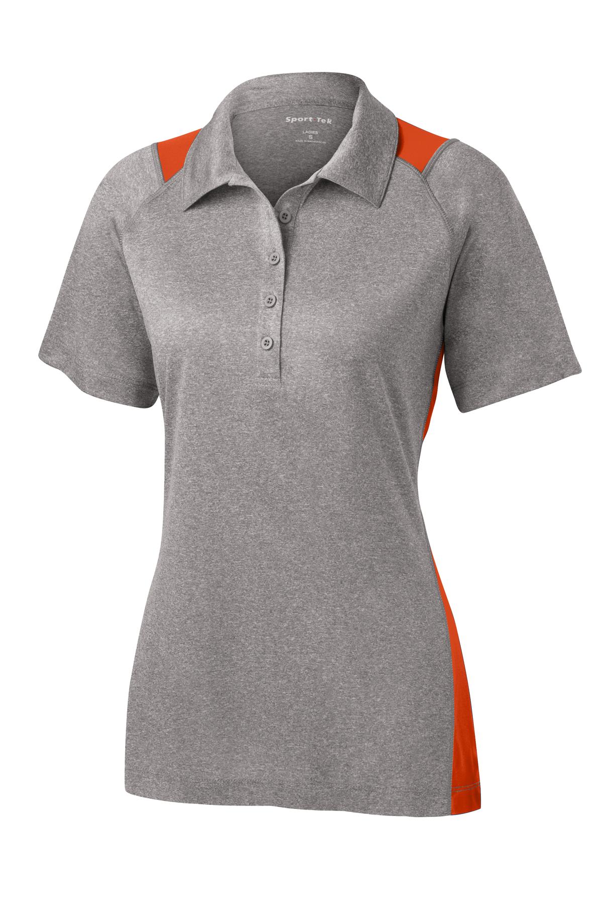 Sport-Tek Women's Heather Colorblock Contender Polo. LST665
