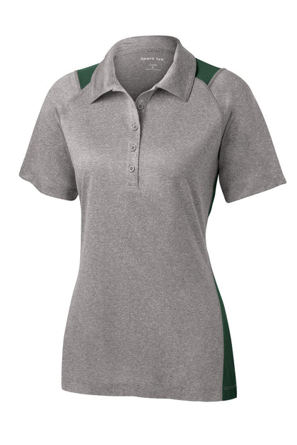 Sport-Tek Women's Heather Colorblock Contender Polo. LST665
