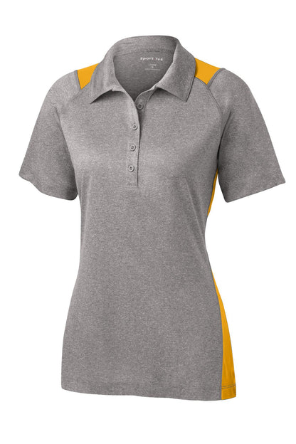 Sport-Tek Women's Heather Colorblock Contender Polo. LST665