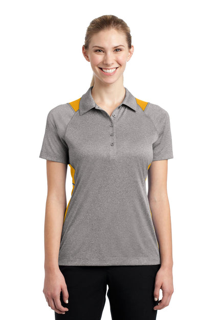 Sport-Tek Women's Heather Colorblock Contender Polo. LST665