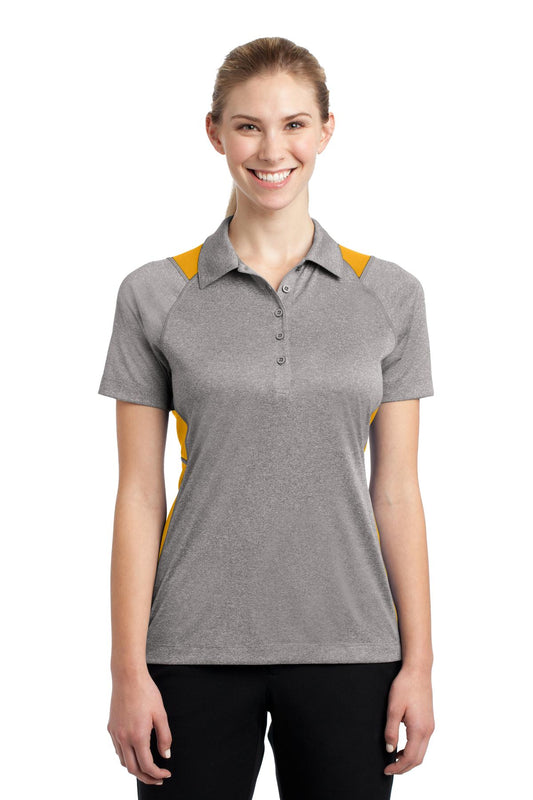 Sport-Tek Women's Heather Colorblock Contender Polo. LST665