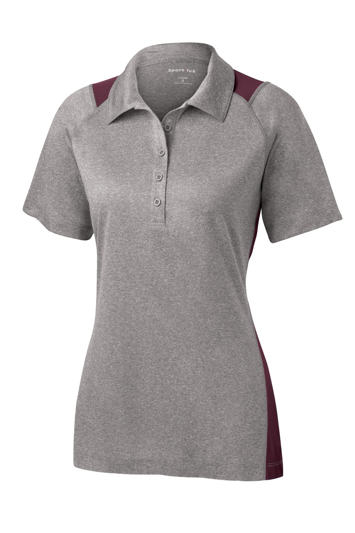 Sport-Tek Women's Heather Colorblock Contender Polo. LST665