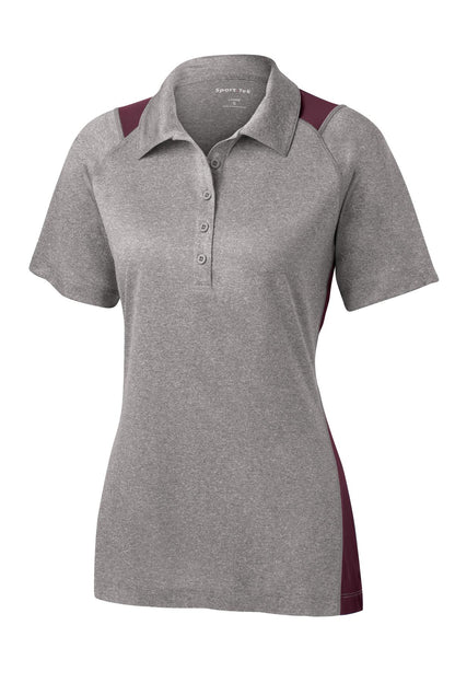 Sport-Tek Women's Heather Colorblock Contender Polo. LST665