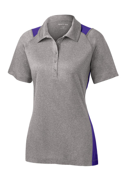 Sport-Tek Women's Heather Colorblock Contender Polo. LST665