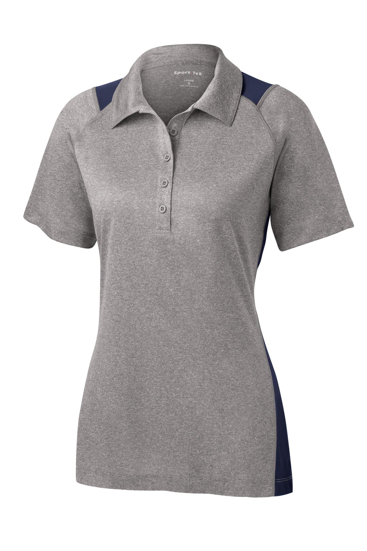 Sport-Tek Women's Heather Colorblock Contender Polo. LST665