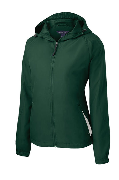 Sport-Tek Women's Colorblock Hooded Raglan Jacket. LST76