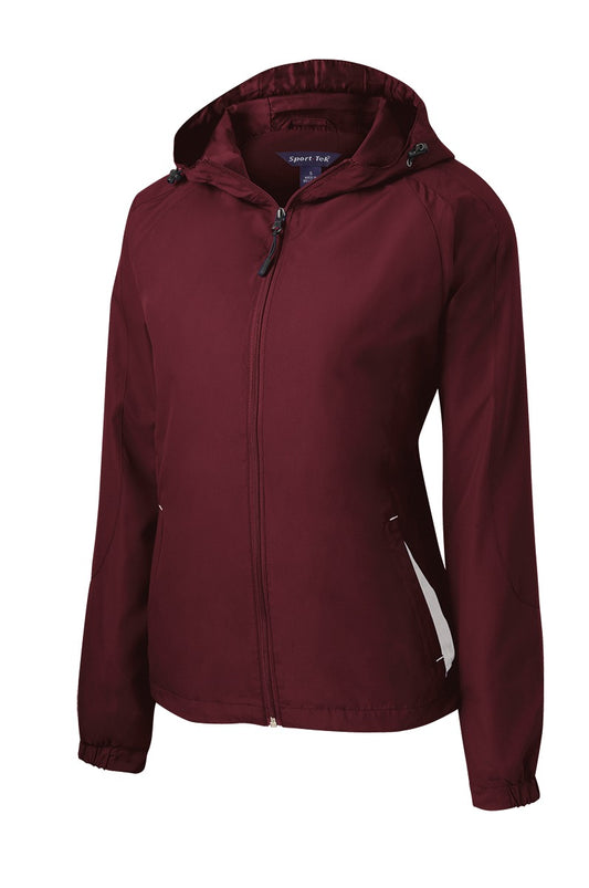 Sport-Tek Women's Colorblock Hooded Raglan Jacket. LST76