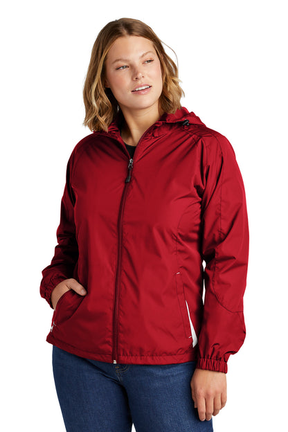 Sport-Tek Women's Colorblock Hooded Raglan Jacket. LST76