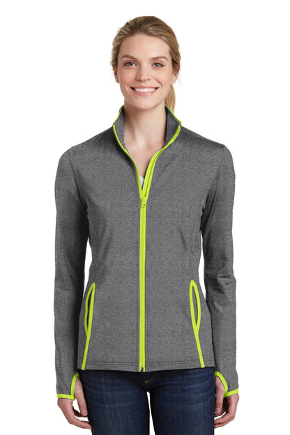 Sport-Tek Women's Sport-Wick Stretch Contrast Full-Zip Jacket. LST853