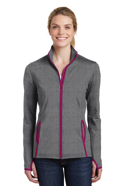 Sport-Tek Women's Sport-Wick Stretch Contrast Full-Zip Jacket. LST853