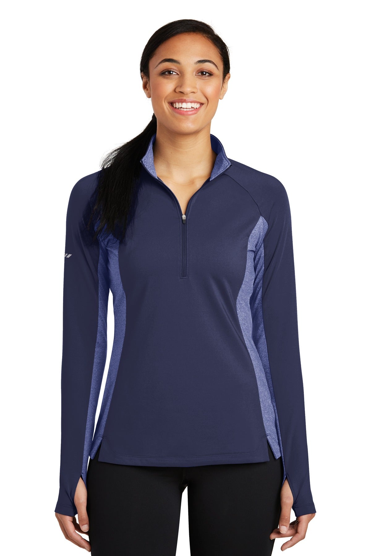 Sport-Tek Women's Sport-Wick Stretch Contrast 1/4-Zip Pullover. LST854