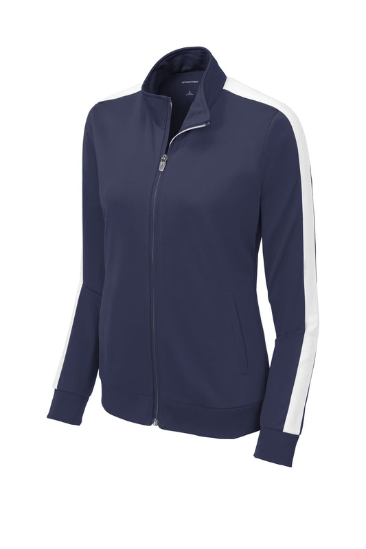 Sport-Tek Ladies Tricot Sleeve Stripe Track Jacket. LST94