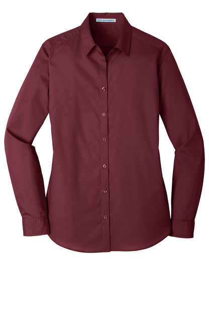 Port Authority Women's Long Sleeve Carefree Poplin Shirt. LW100
