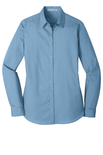 Port Authority Women's Long Sleeve Carefree Poplin Shirt. LW100