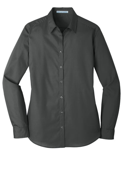 Port Authority Women's Long Sleeve Carefree Poplin Shirt. LW100